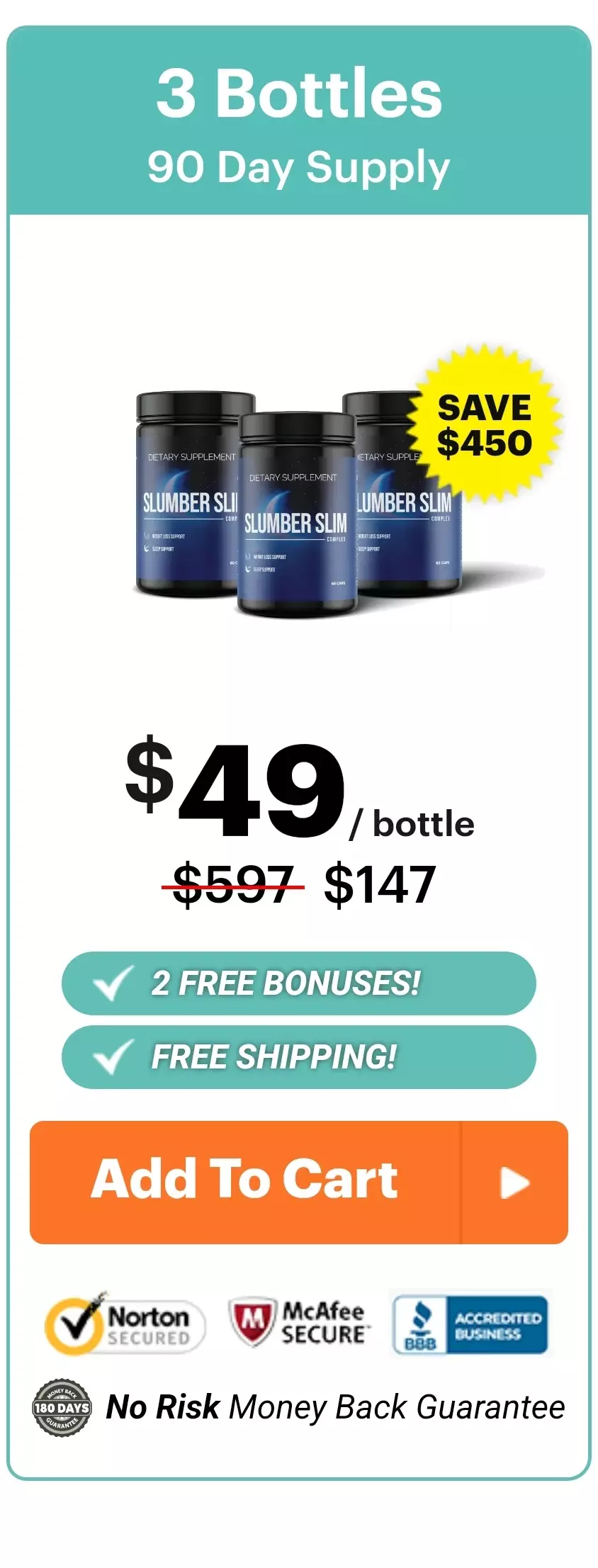 SlumberSlim™ 3 bottles pricing